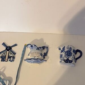 Blue and White Ceramic KITCHEN Wall Decor Set of 3  PRELOVED perfect condition